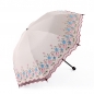 퀸브릴 자외선차단 레이스 플라워 2단 양산 Y-03 (피치)