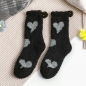 하트 여성 보온 수면양말(블랙) (겨울용) 