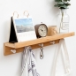 후크 옷걸이 벽선반 (5구) (우드)