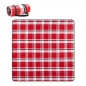 감성캠핑 체크 돗자리(200x200cm) (다크레드)
