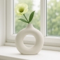 루미 도자기 인테리어 꽃병(23.5x21cm) (베이지)